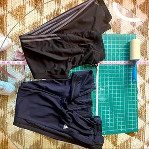 2 pair - Adidas 3 stripe track pants (navy w/ black & black w/ gray) size small